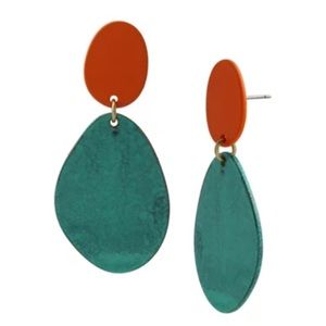 Robert Lee Morris Patina Disc Double Drop Earrings